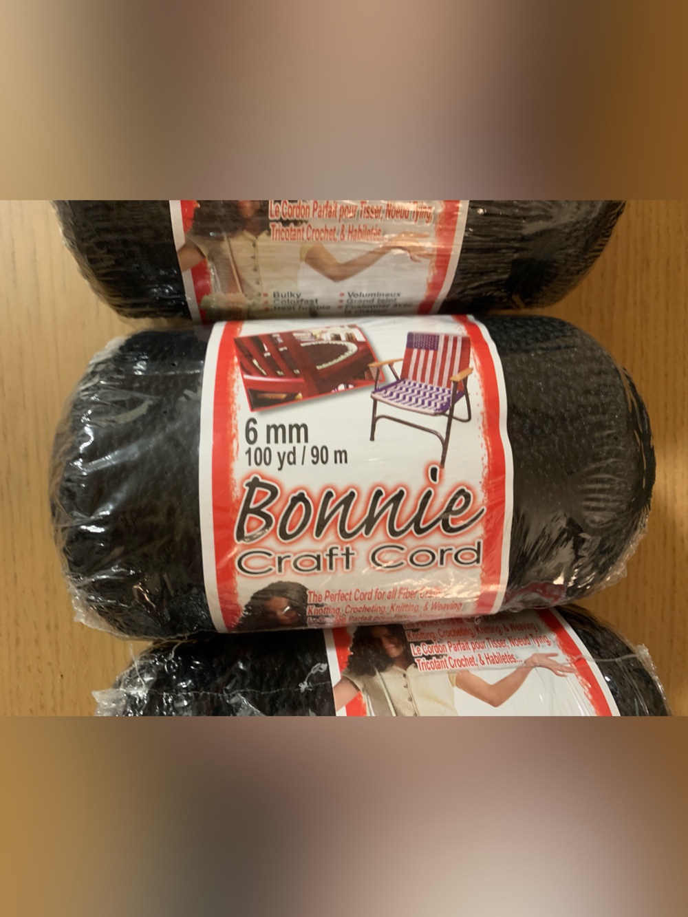 Bonnie Braid Craft Cord 6 mm 100 yards/90 meters Black NWT Crochet, Macrame, DIY